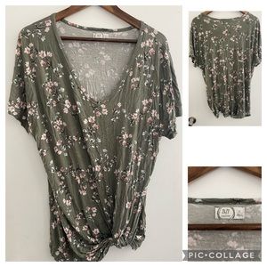 Maurice’s 24/7 Floral Knot Front Tee